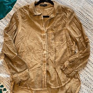 Tan Acid Wash Button Down